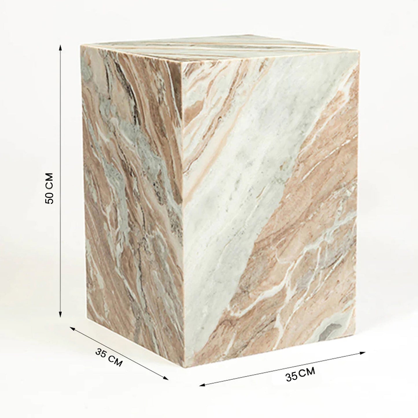 Tranquility Solid Marble Side Table - decorstore