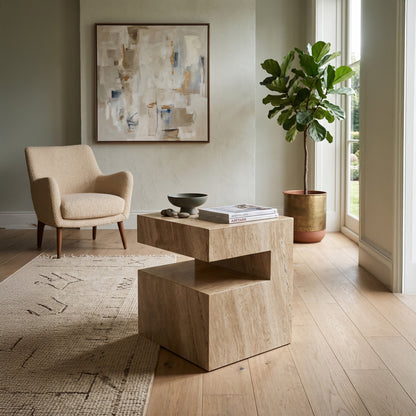 Oasis Solid Marble Side Table