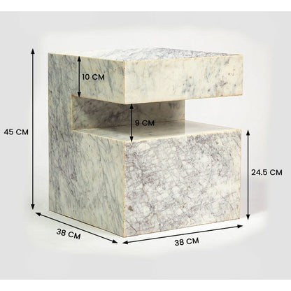Oasis Solid Marble Side Table - decorstore