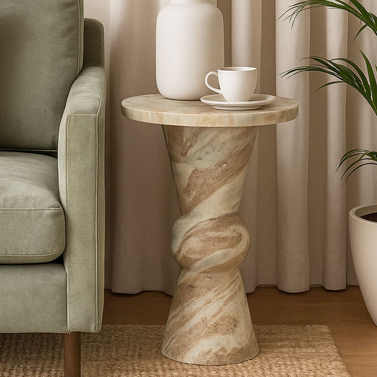 Tundra Solid Marble Side Table - decorstore