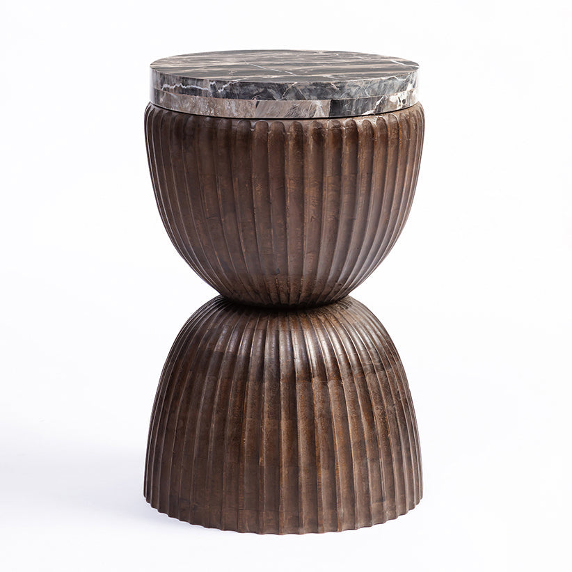 Marble Crown Hardwood Sidetable