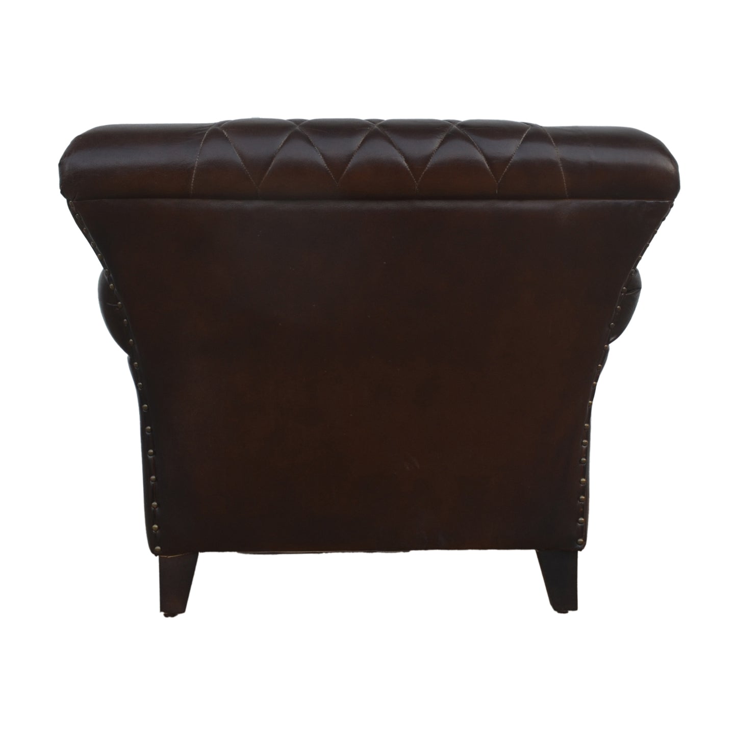 Criss Cross Chocolate Leather Arm Chair - decorstore