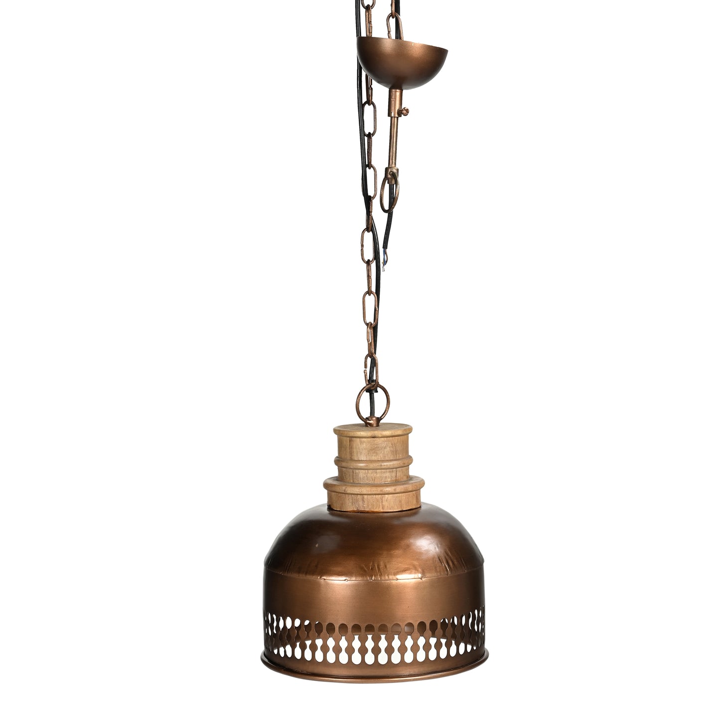 Copper And Wood Railing Lampshade - decorstore