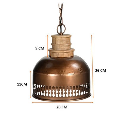 Copper And Wood Railing Lampshade - decorstore