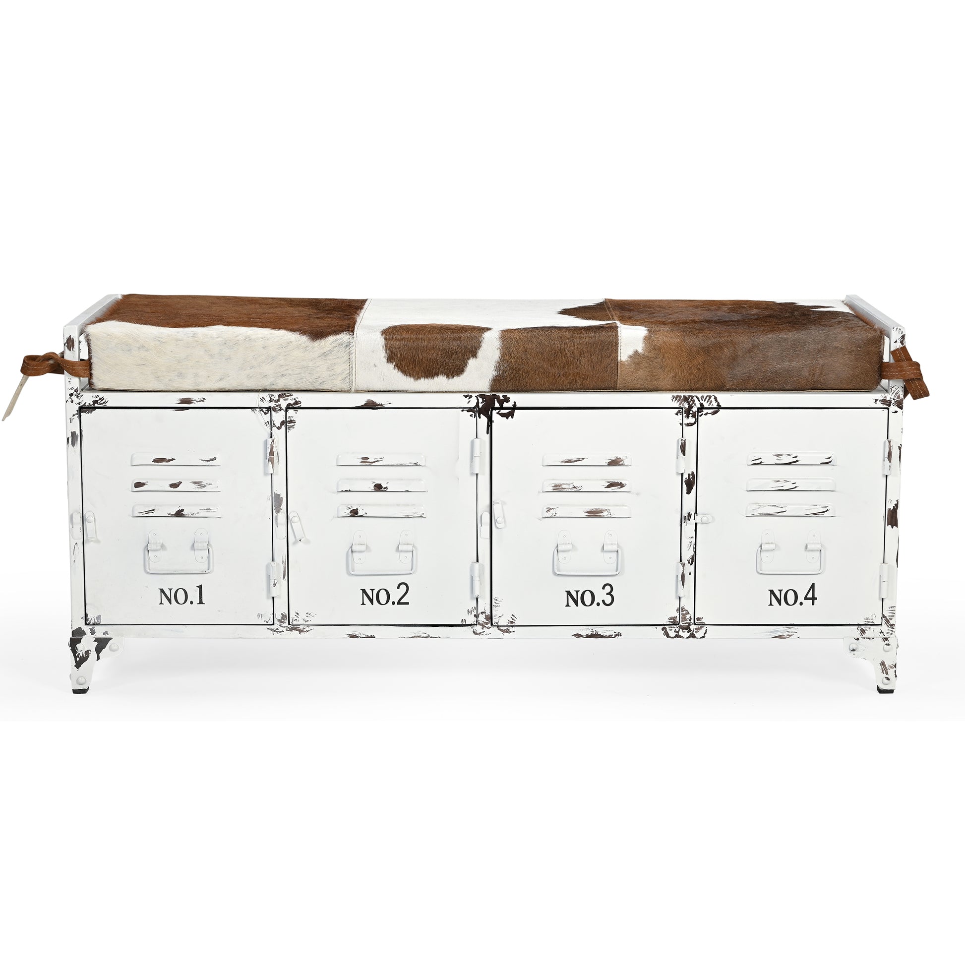 Cowhide Locker Lounge Seat - decorstore