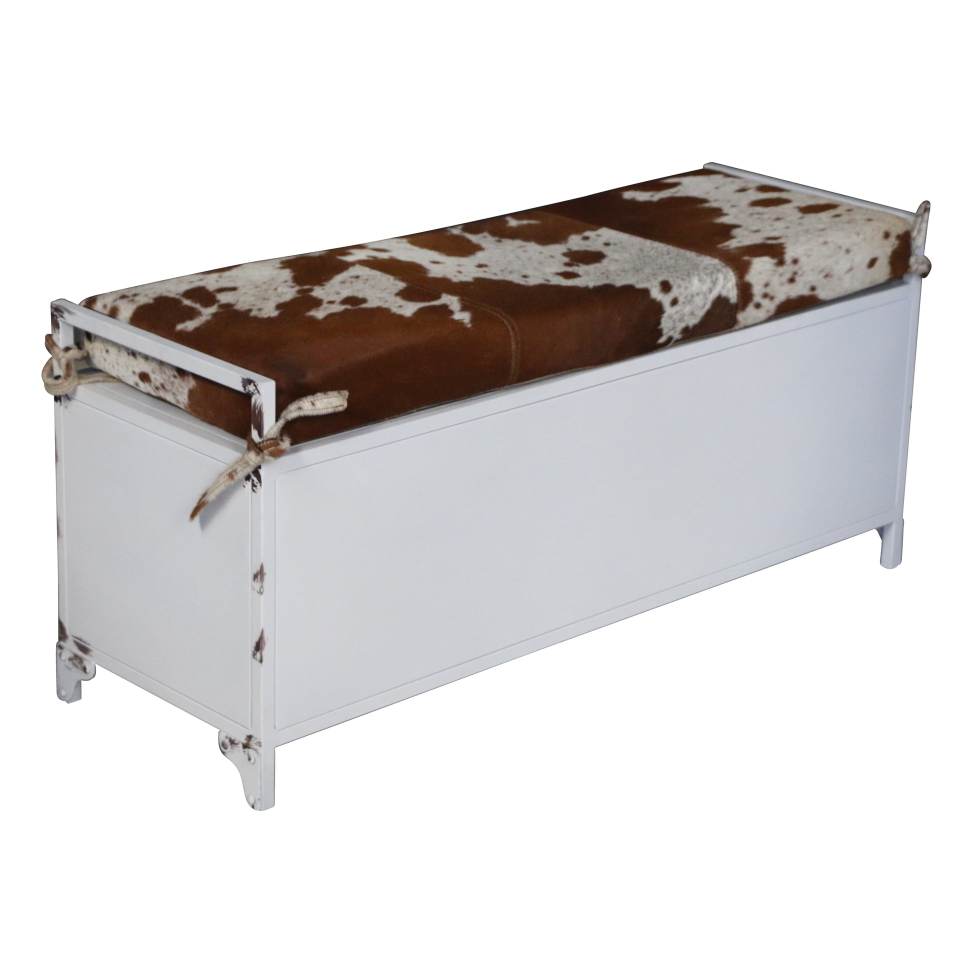 Cowhide Locker Lounge Seat - decorstore