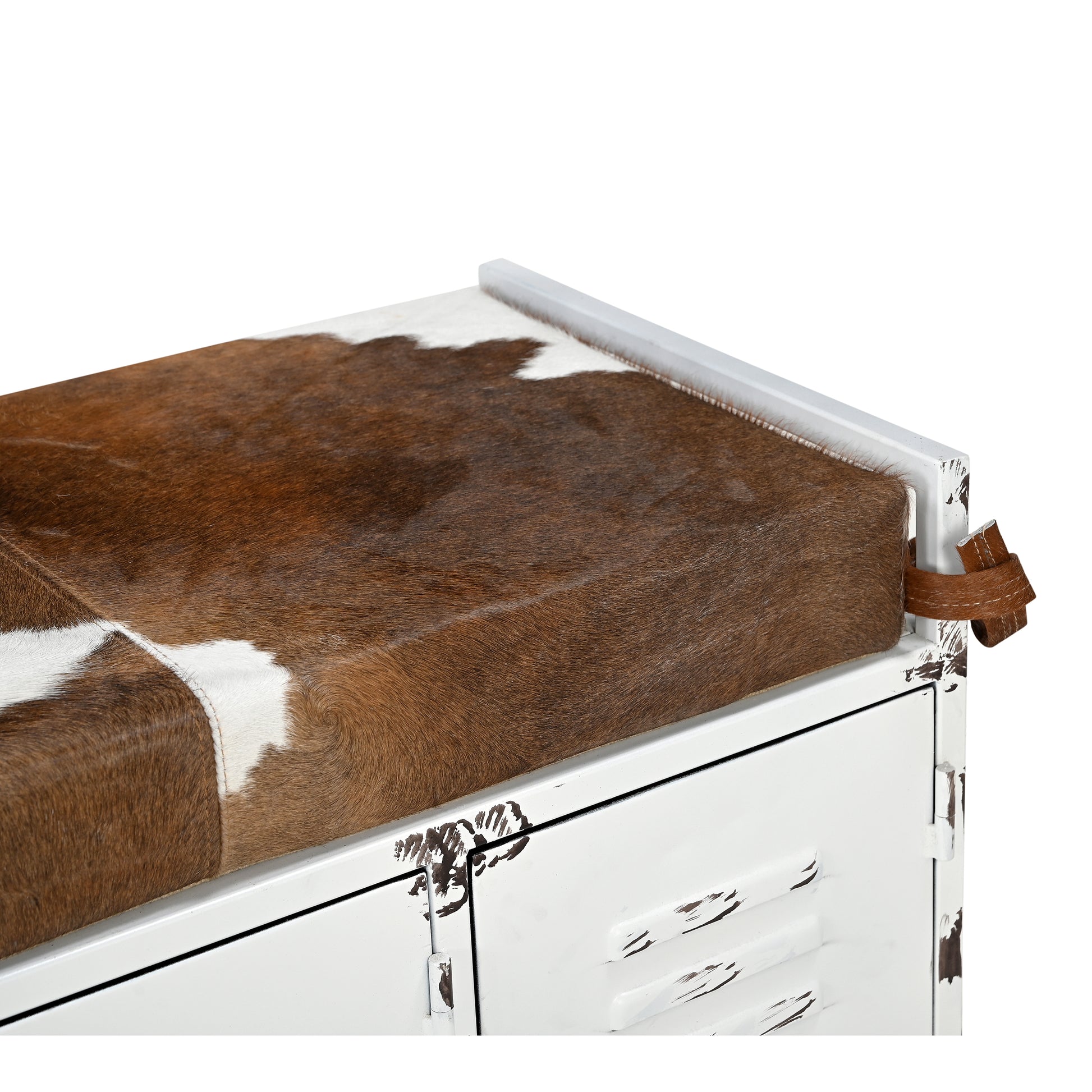 Cowhide Locker Lounge Seat - decorstore