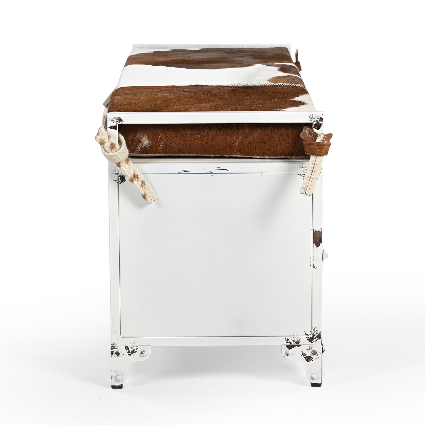 Cowhide Locker Lounge Seat - decorstore