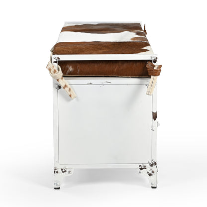 Cowhide Locker Lounge Seat - decorstore