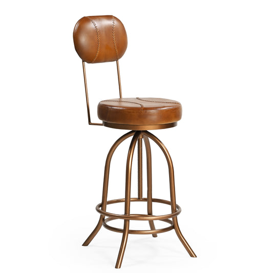 Leather Windup Mitt Bar Chair - decorstore