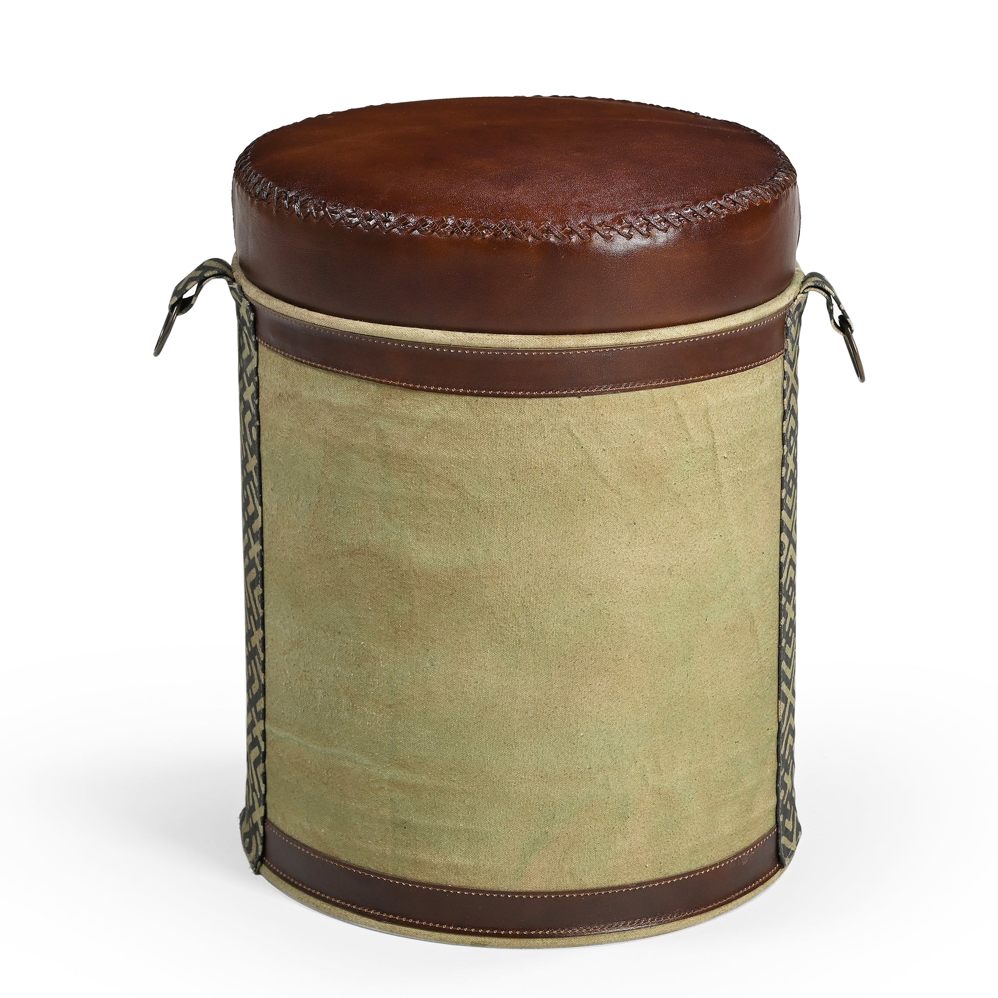 Leather Top Cycle Ottoman - decorstore