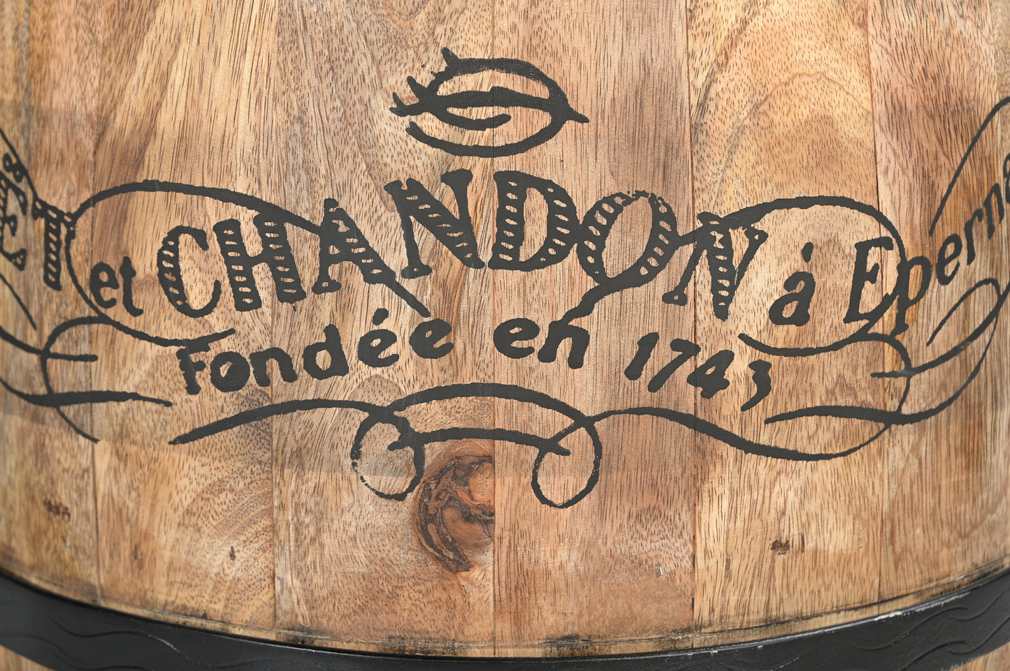 French Vintage Champagne Leather Top Ottoman