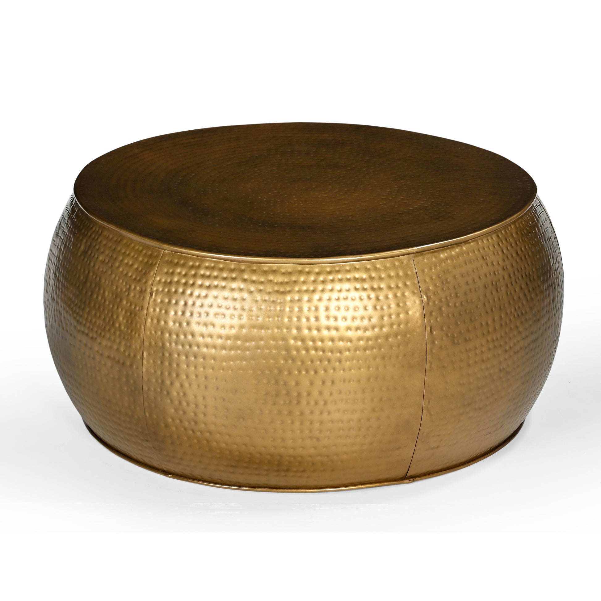 Brass Look Drum Coffee Table - decorstore