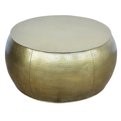 Brass Look Drum Coffee Table - decorstore