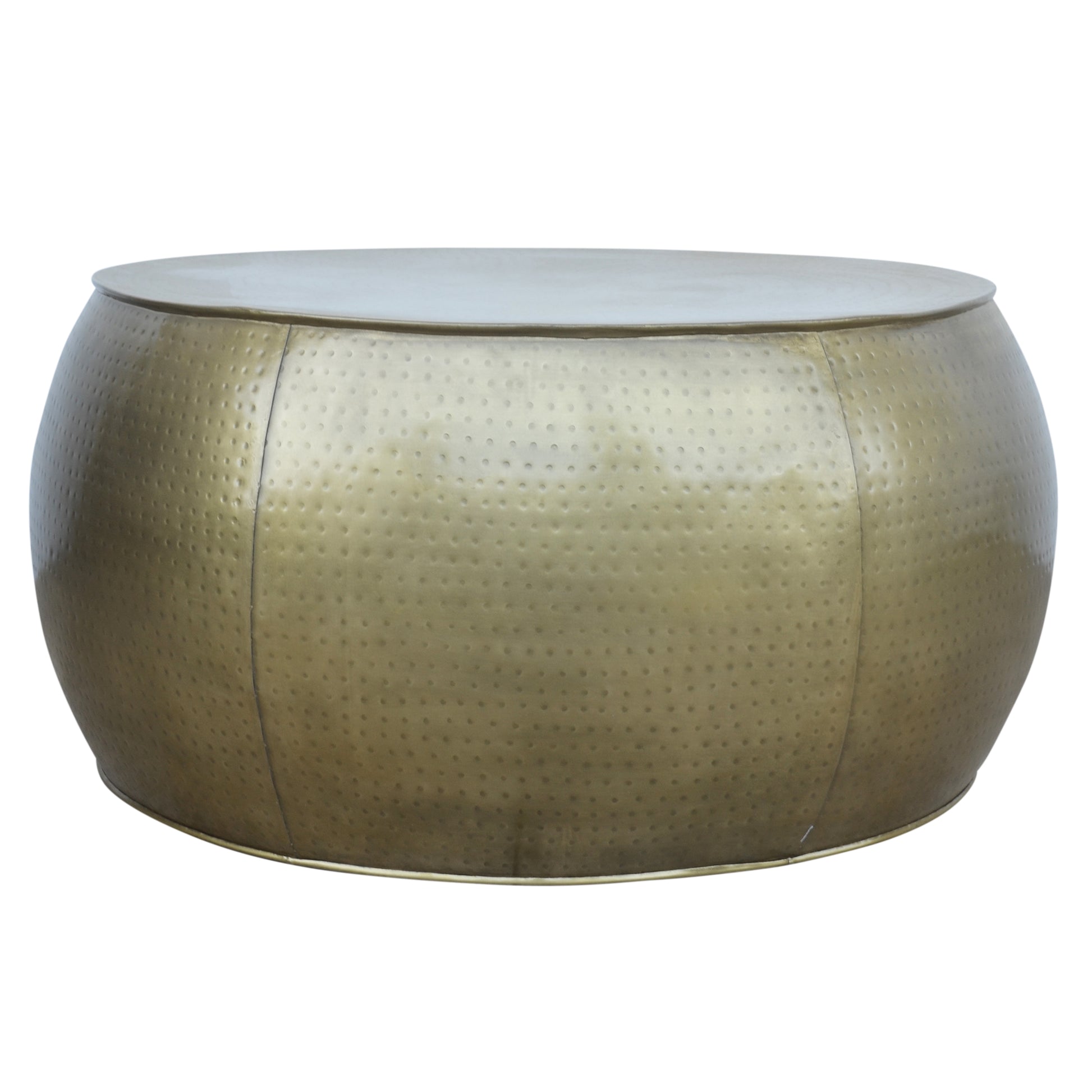 Brass Look Drum Coffee Table - decorstore