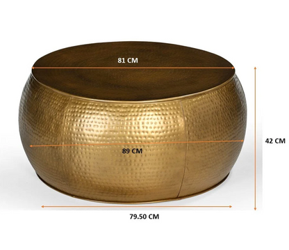 Brass Look Drum Coffee Table - decorstore