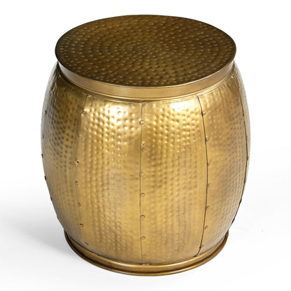 Brass Look Drum Side Table - decorstore