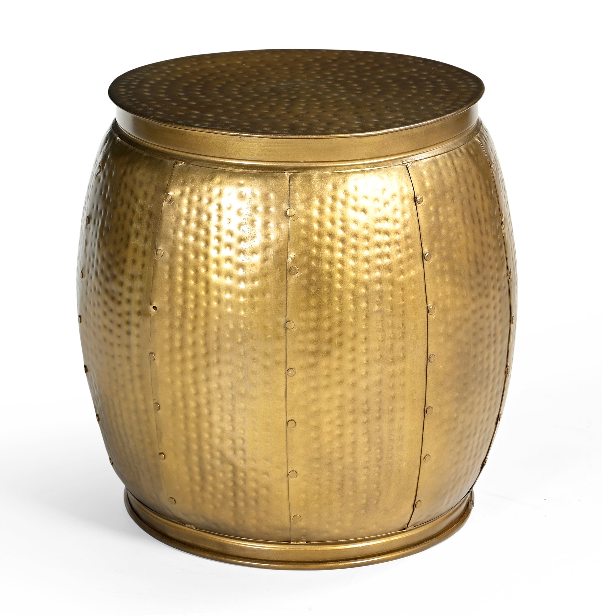 Brass Look Drum Side Table - decorstore