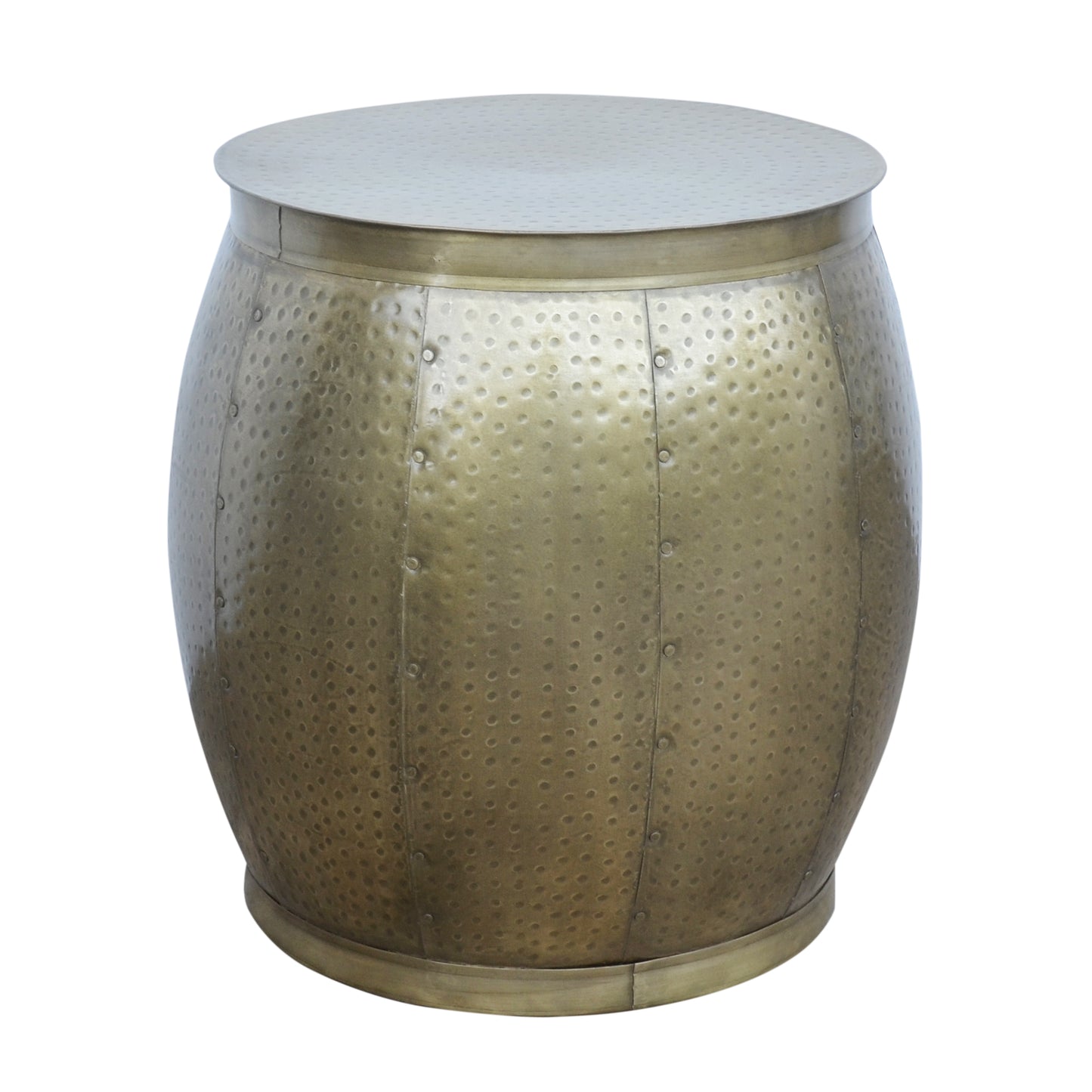 Brass Look Drum Side Table - decorstore