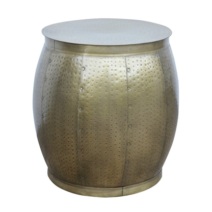 Brass Look Drum Side Table - decorstore