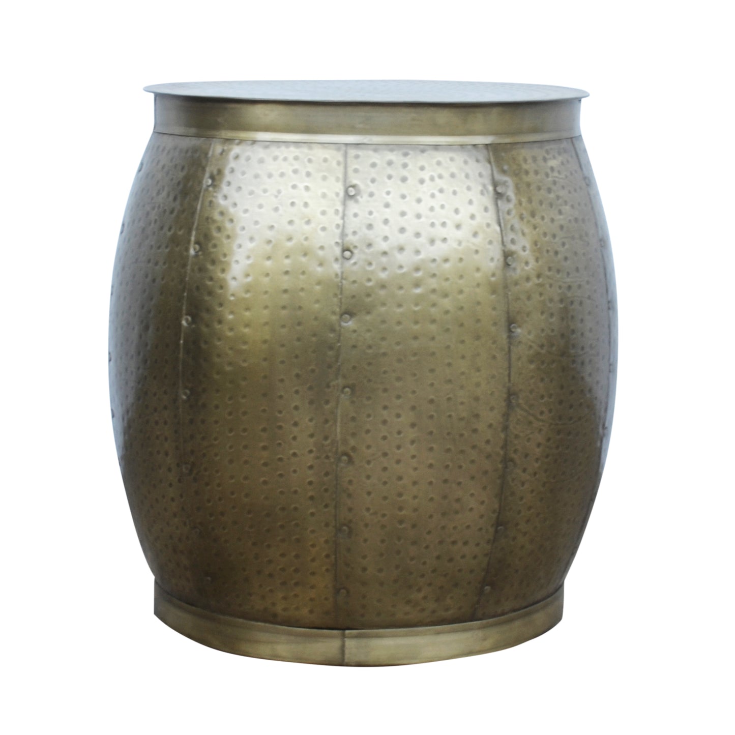 Brass Look Drum Side Table - decorstore