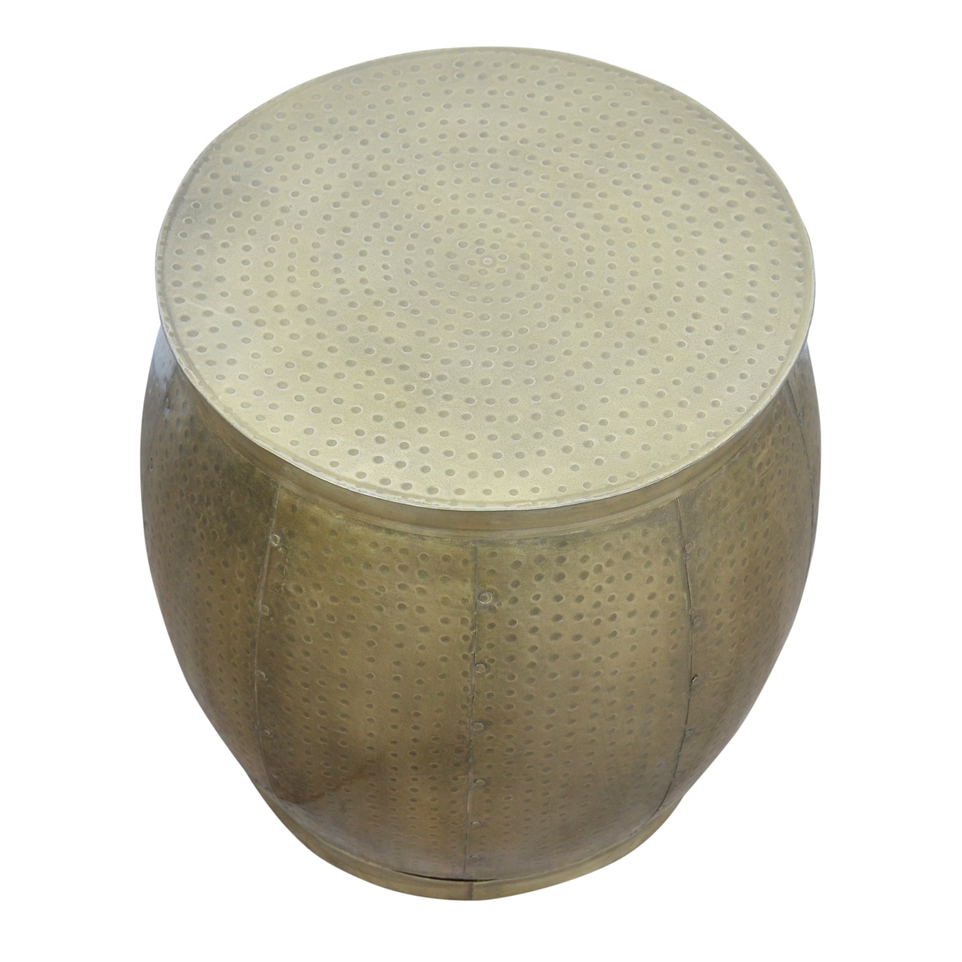 Brass Look Drum Side Table - decorstore