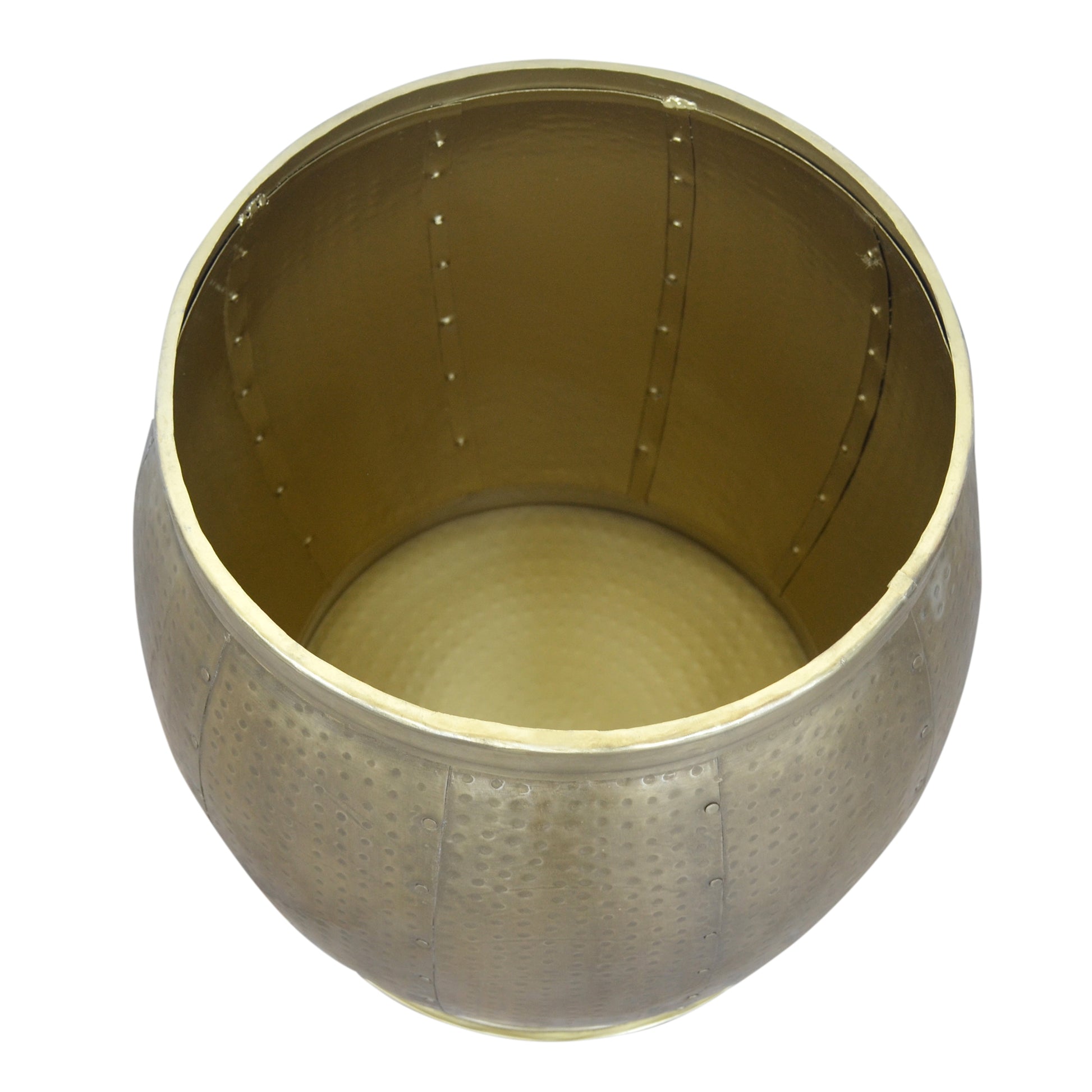 Brass Look Drum Side Table - decorstore