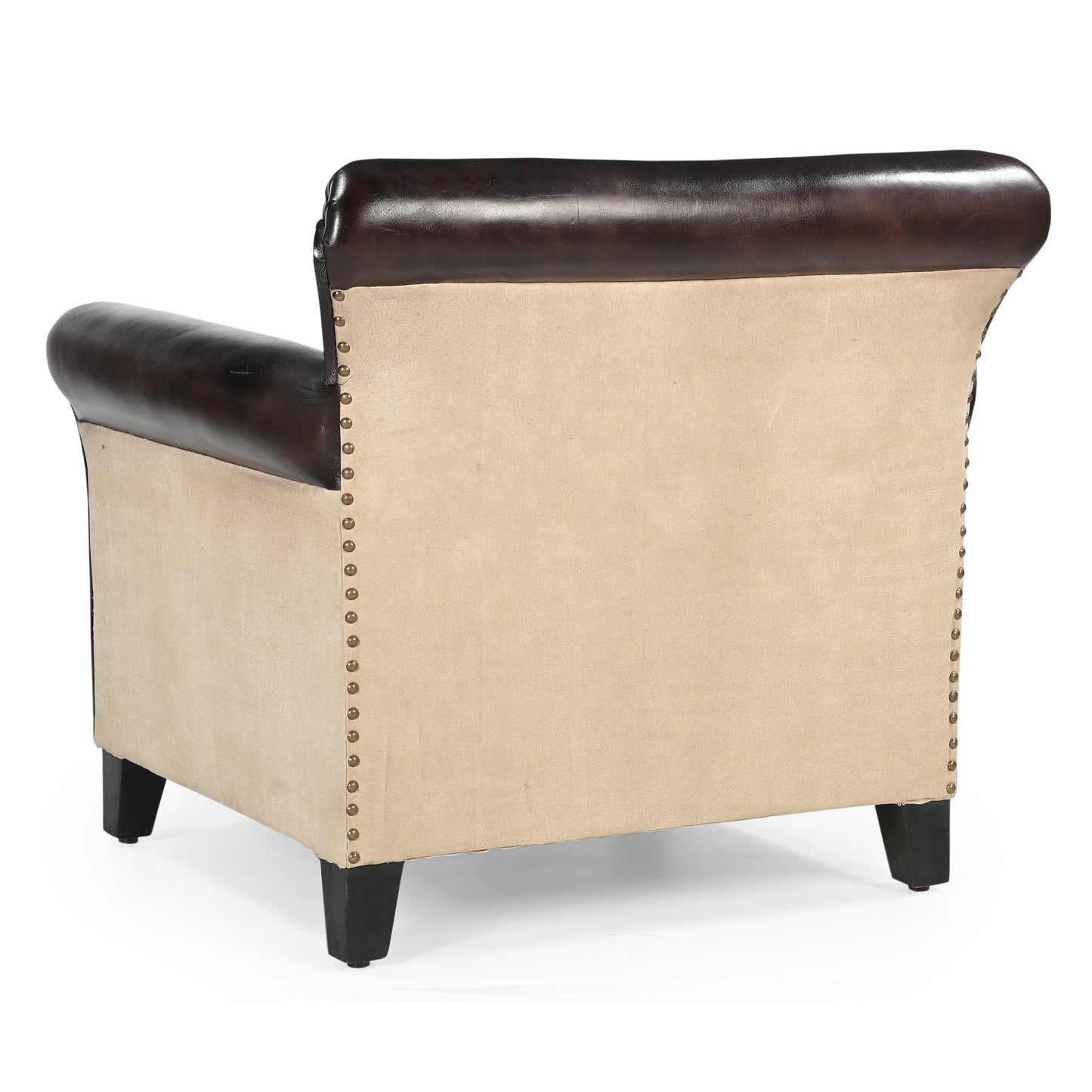 Canvas And Leather Polo Vintage Arm Chair - decorstore