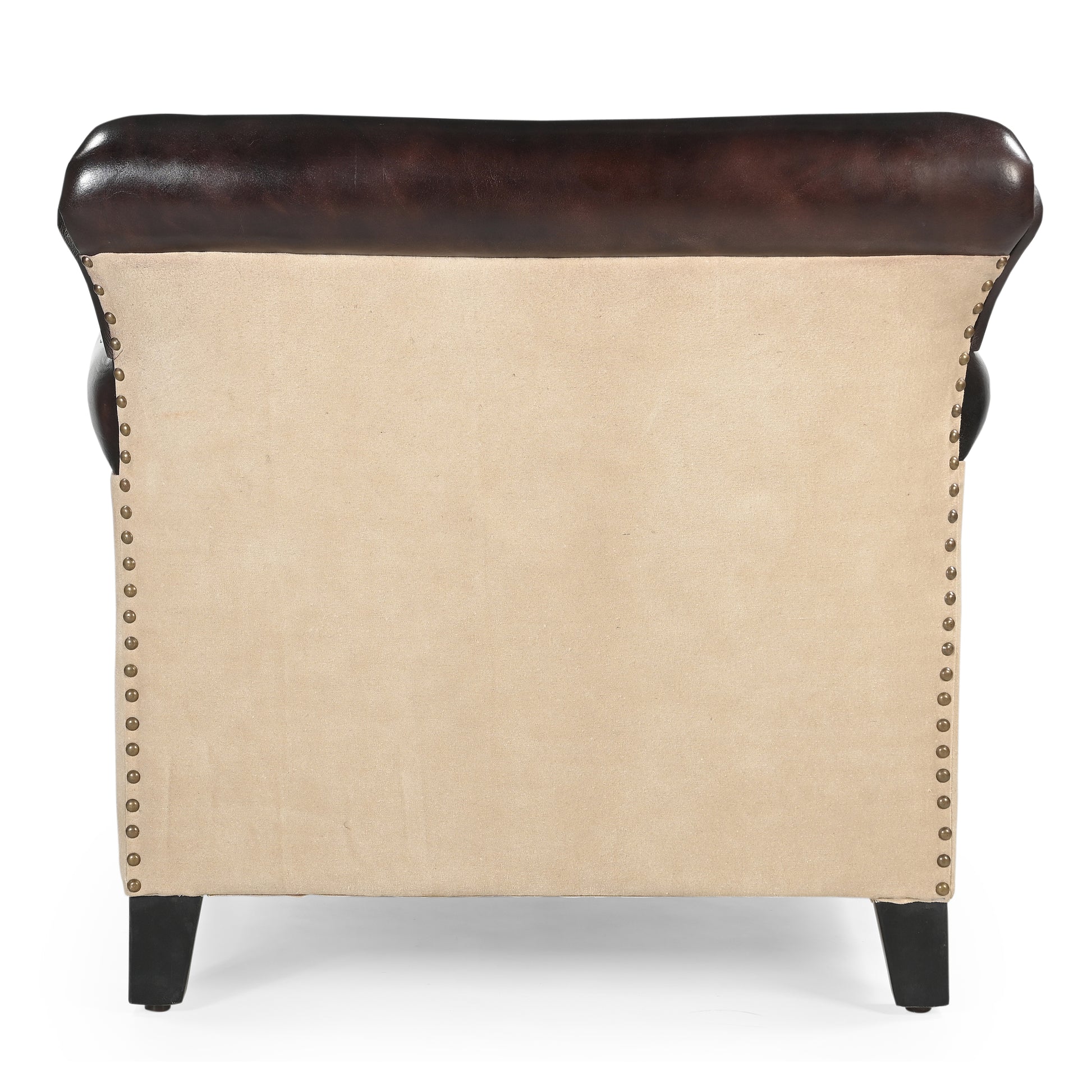 Canvas And Leather Polo Vintage Arm Chair - decorstore