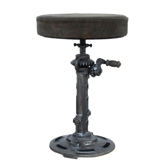 Old World Leather Windup Stool - decorstore