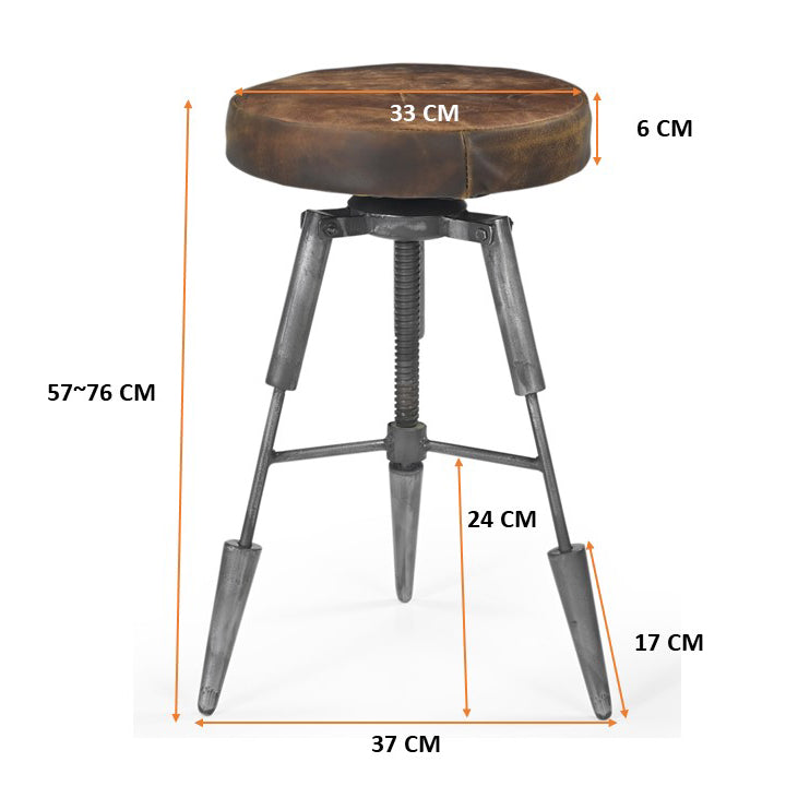 Cast Iron Rod wind up Stool - decorstore