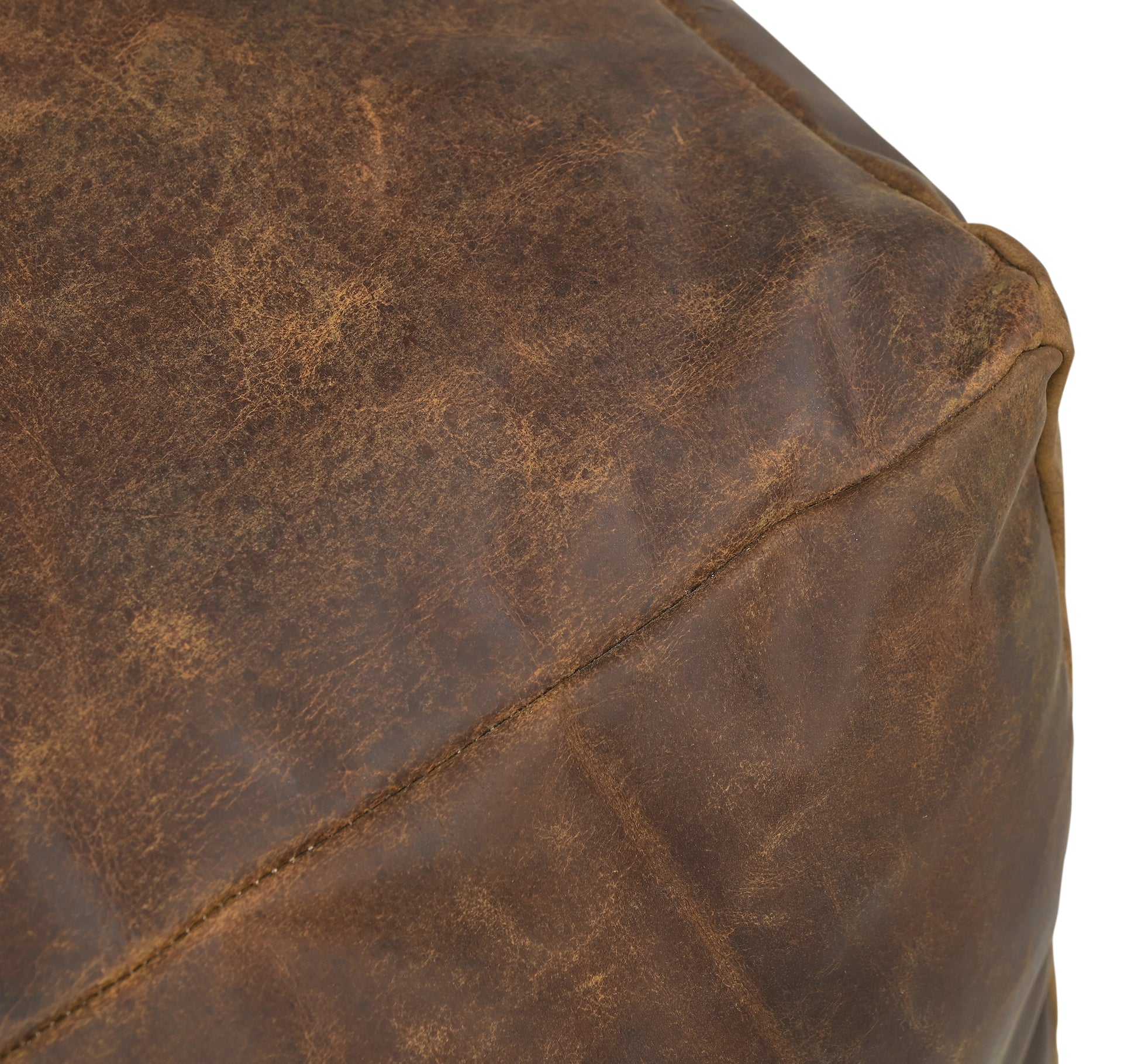 Old World Leather Ottoman - decorstore