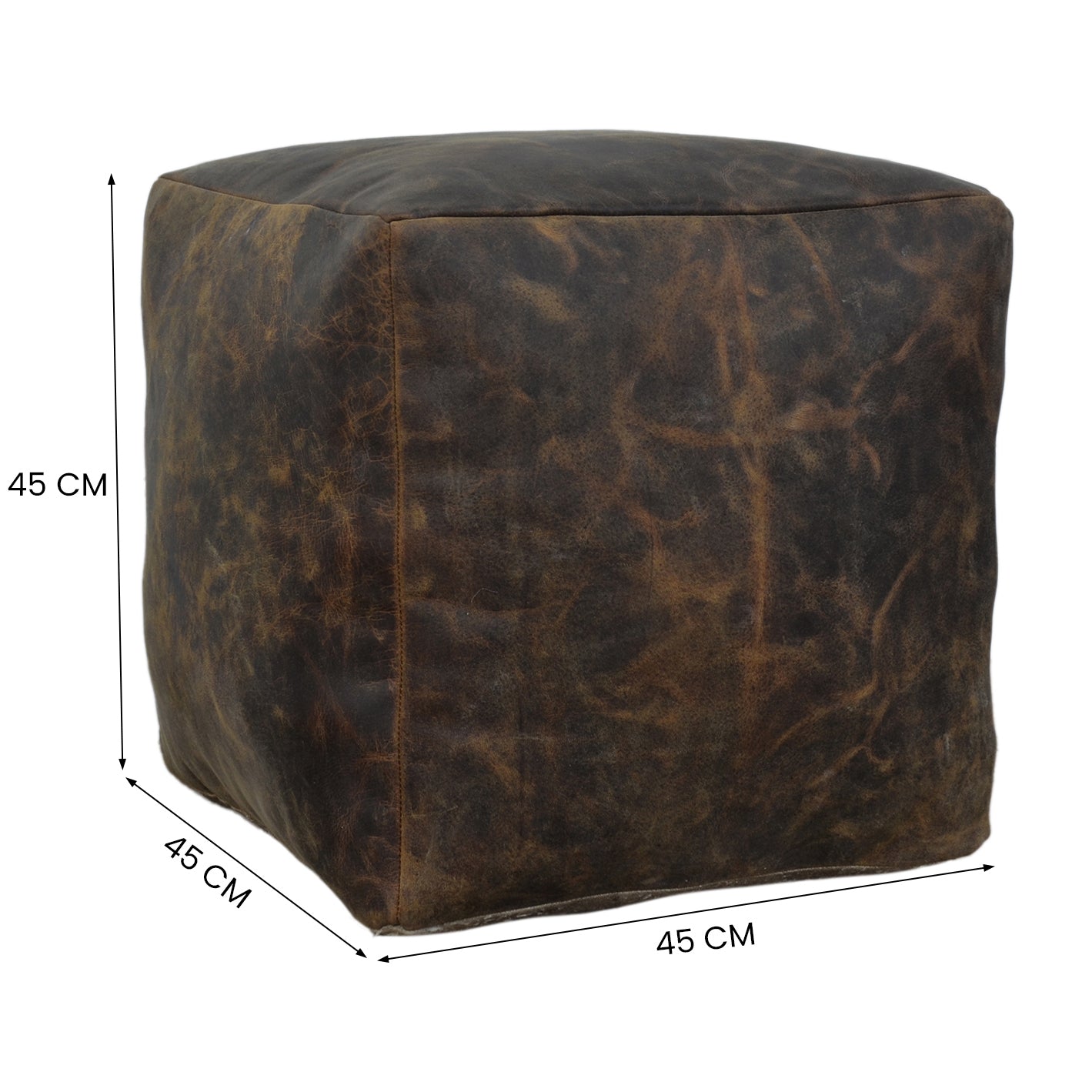 Old World Leather Ottoman - decorstore