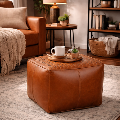 Cube Criss-Cross Ottoman - decorstore