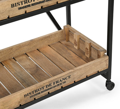 Vintage Crate Bookcase On Wheels - decorstore