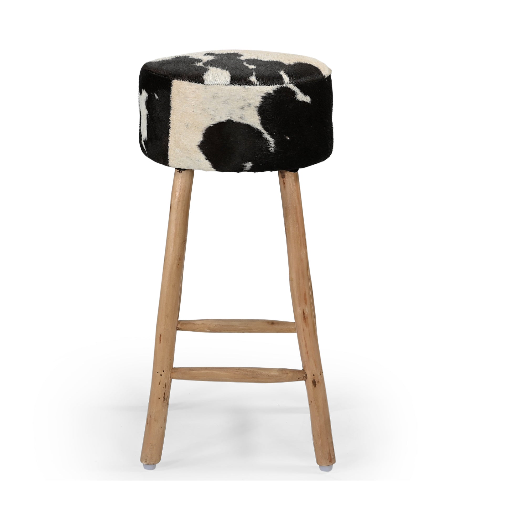 Cowhide Hardwood Bar Stool - decorstore