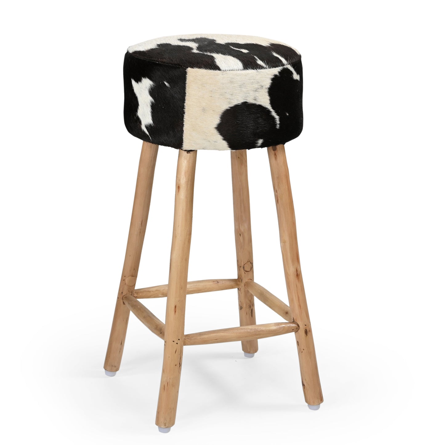 Cowhide Hardwood Bar Stool - decorstore