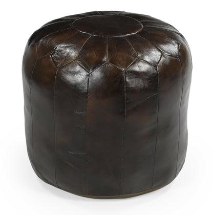 Moroccan Leather Ottoman - decorstore