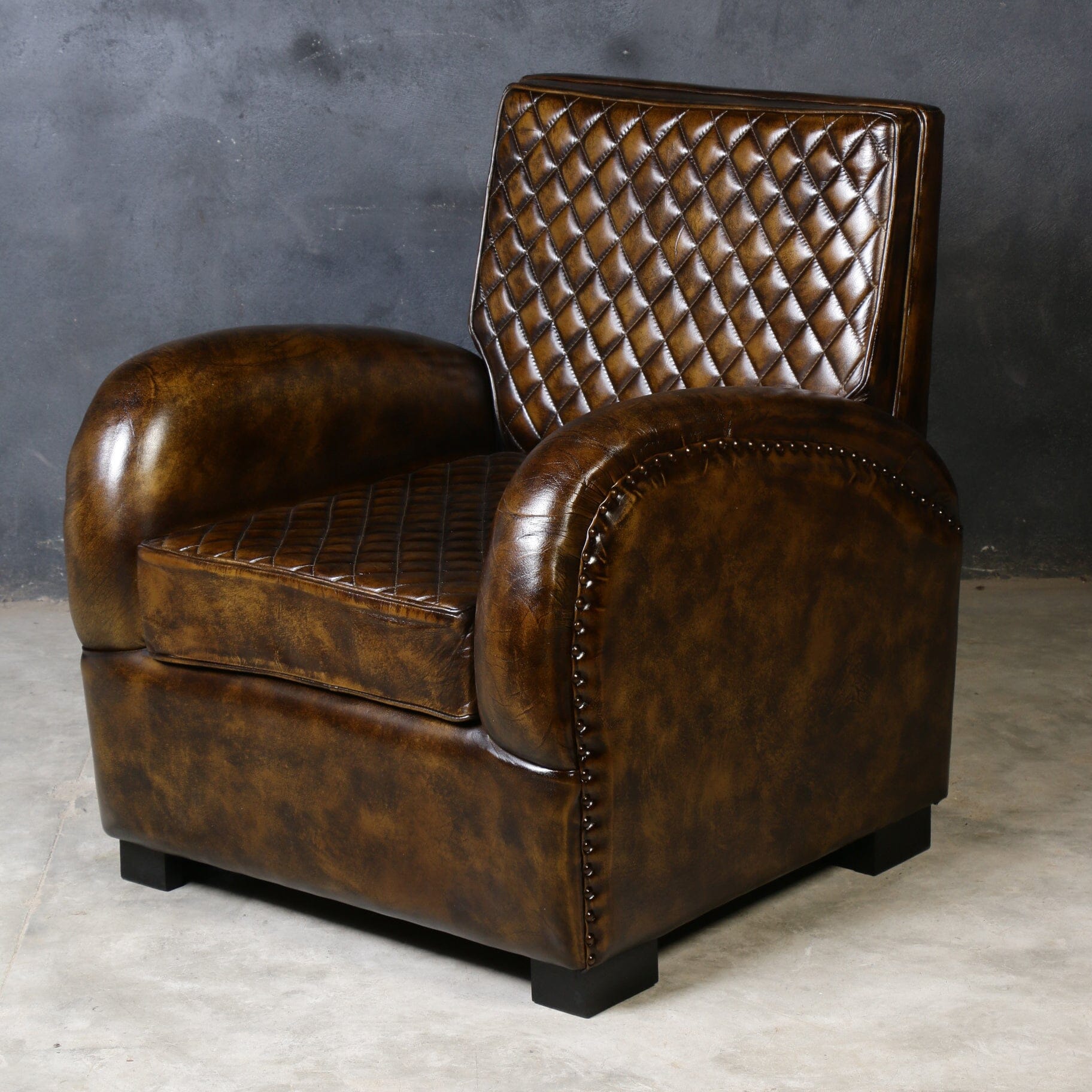 Aldren Handmade Leather Arm Chair - decorstore