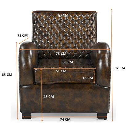 Aldren Handmade Leather Arm Chair - decorstore