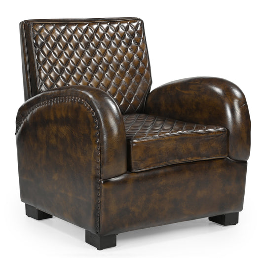 Aldren Handmade Leather Arm Chair - decorstore