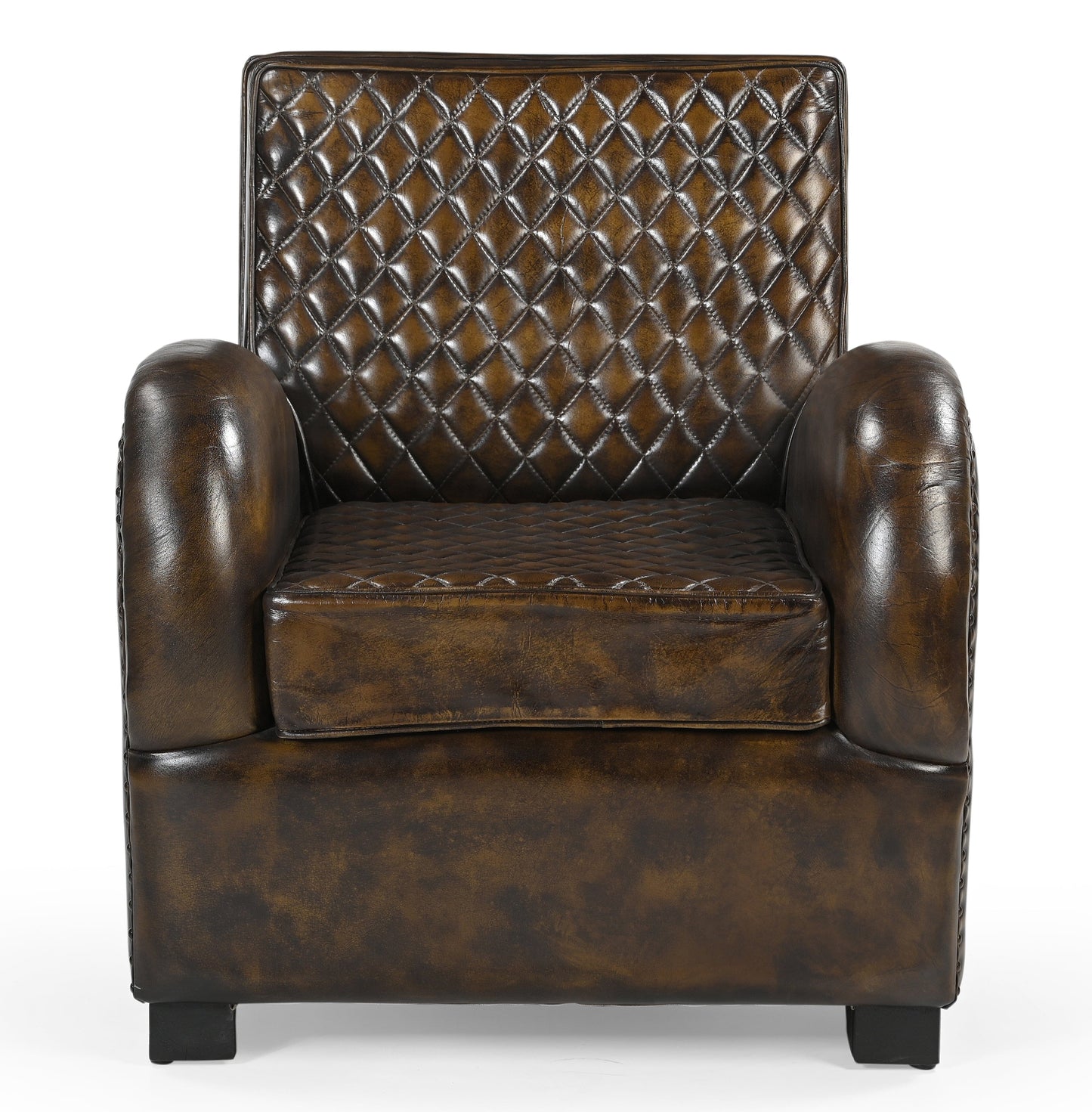 Aldren Handmade Leather Arm Chair - decorstore