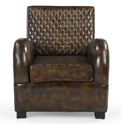 Aldren Handmade Leather Arm Chair - decorstore