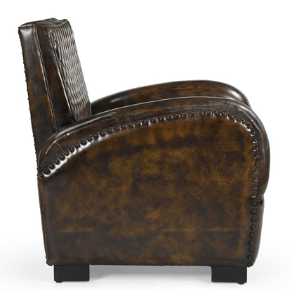 Aldren Handmade Leather Arm Chair - decorstore