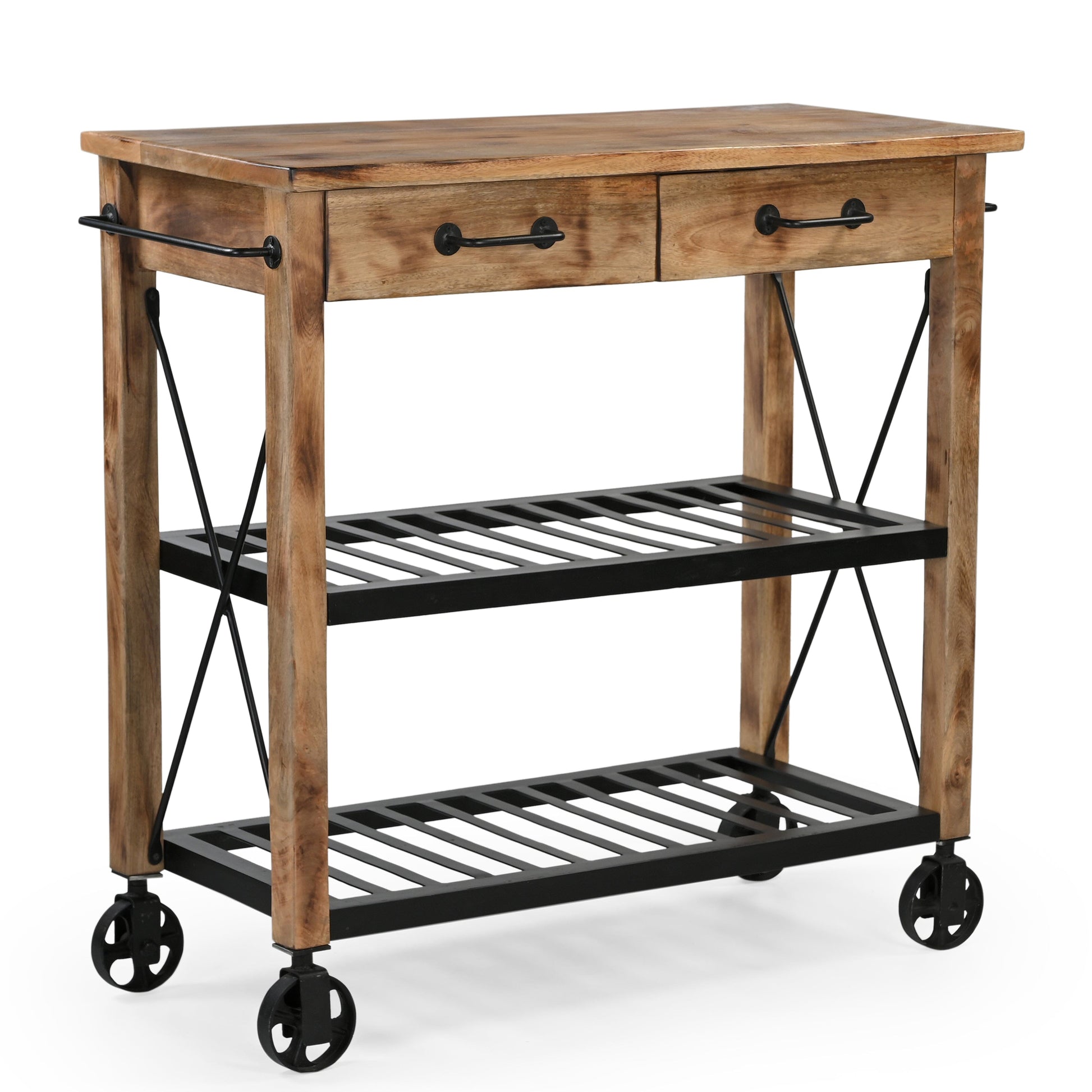 Hardwood Trolley Handmade Reliced - decorstore