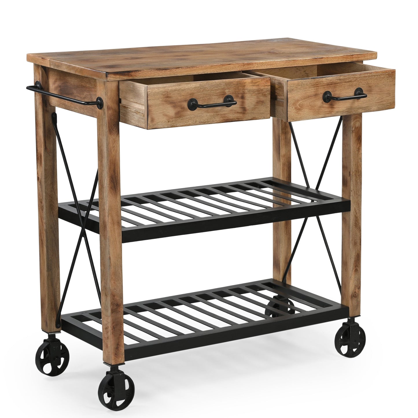 Hardwood Trolley Handmade Reliced - decorstore