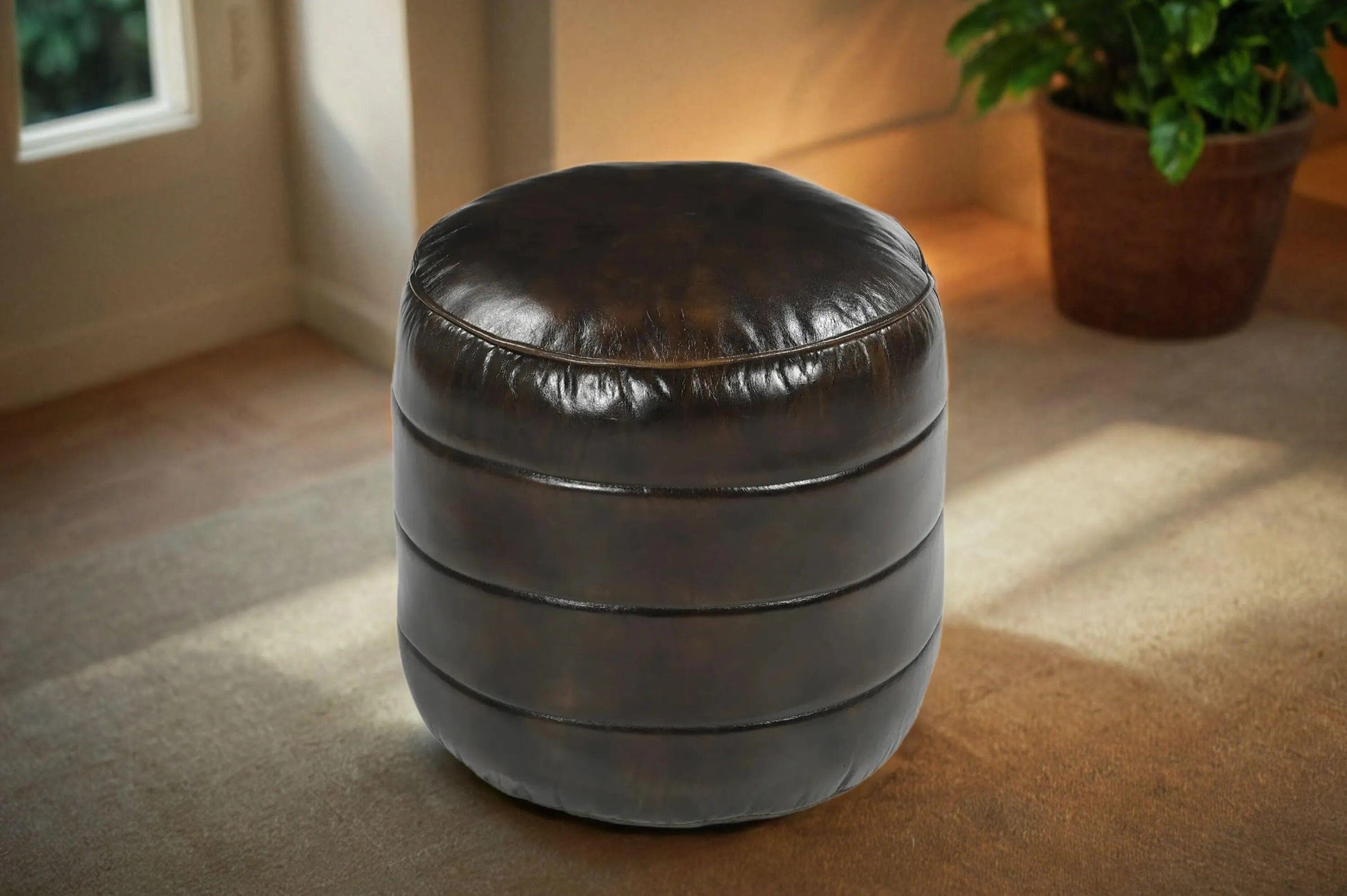 Brawn Leather Ottoman - decorstore