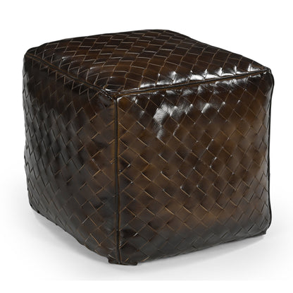 Lattice Leather Ottoman - decorstore