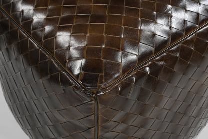 Lattice Leather Ottoman - decorstore