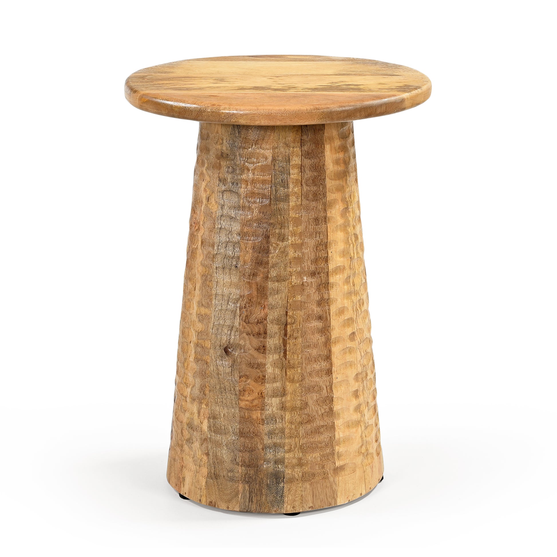 Hammered Handcrafted Mangowood Side Table - decorstore